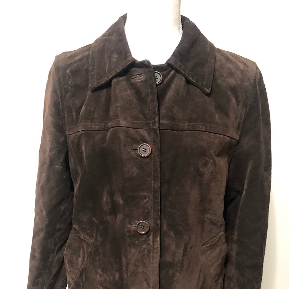 Coach Brown Suede Leather 4-Button Jacket
